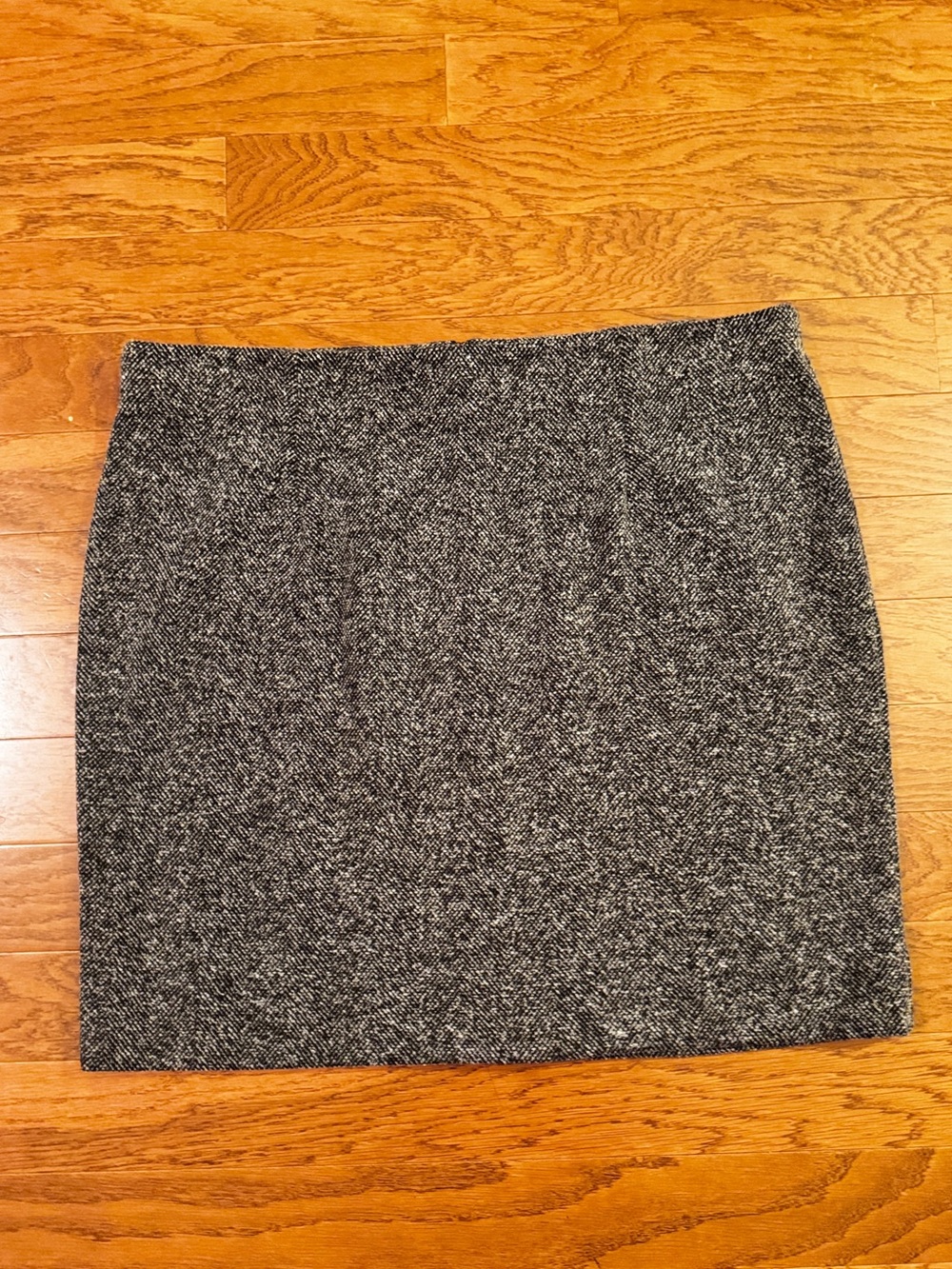 Lands’ End Women’s Plus 18 Black White Herringbone Tweed Skirt